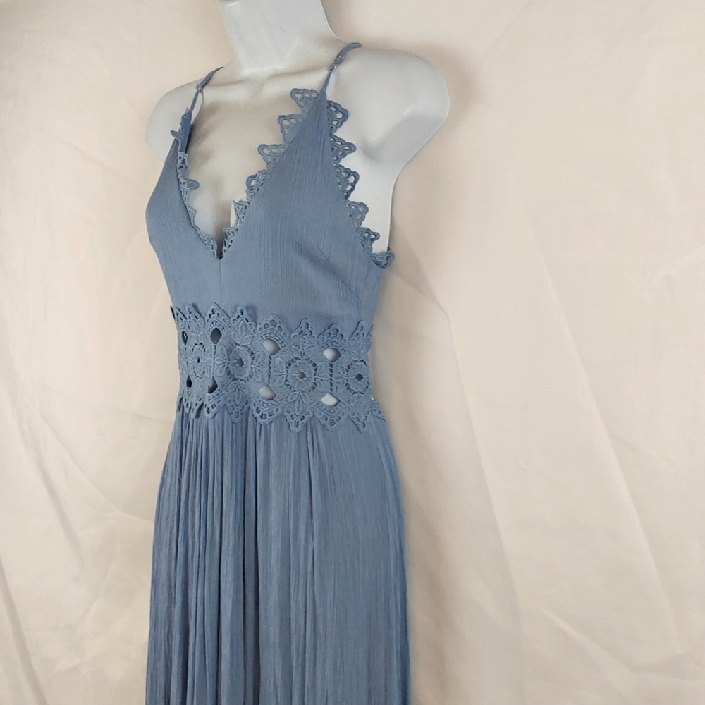 Lulu's This is Love Slate Blue Lace Maxi Dress - Picture 5 of 13